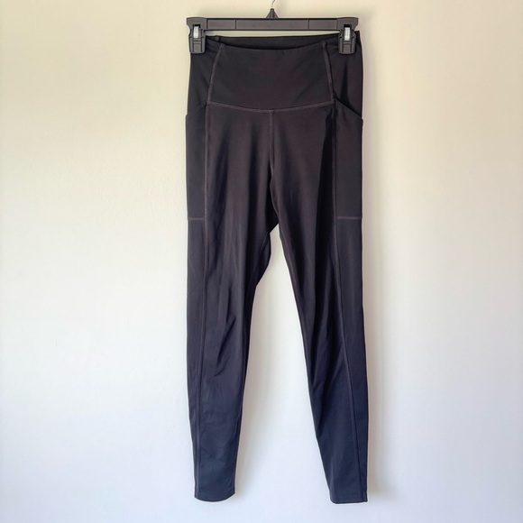 Girlfriend Collective Black Leggings Pockets Workout Activewear Athleisure Gym - Picture 1 of 9